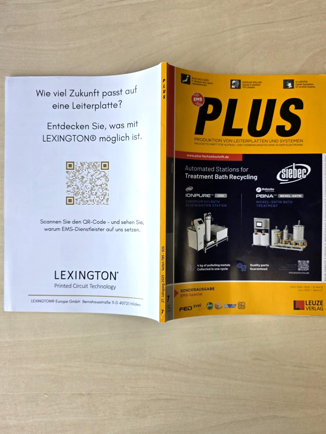 LEXINGTON® auf dem Backcover des neuen PLUS EMS-Special 2025!